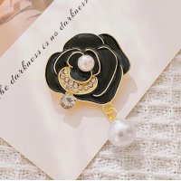 XSB304 - Elegant Camellia Pearl Brooch